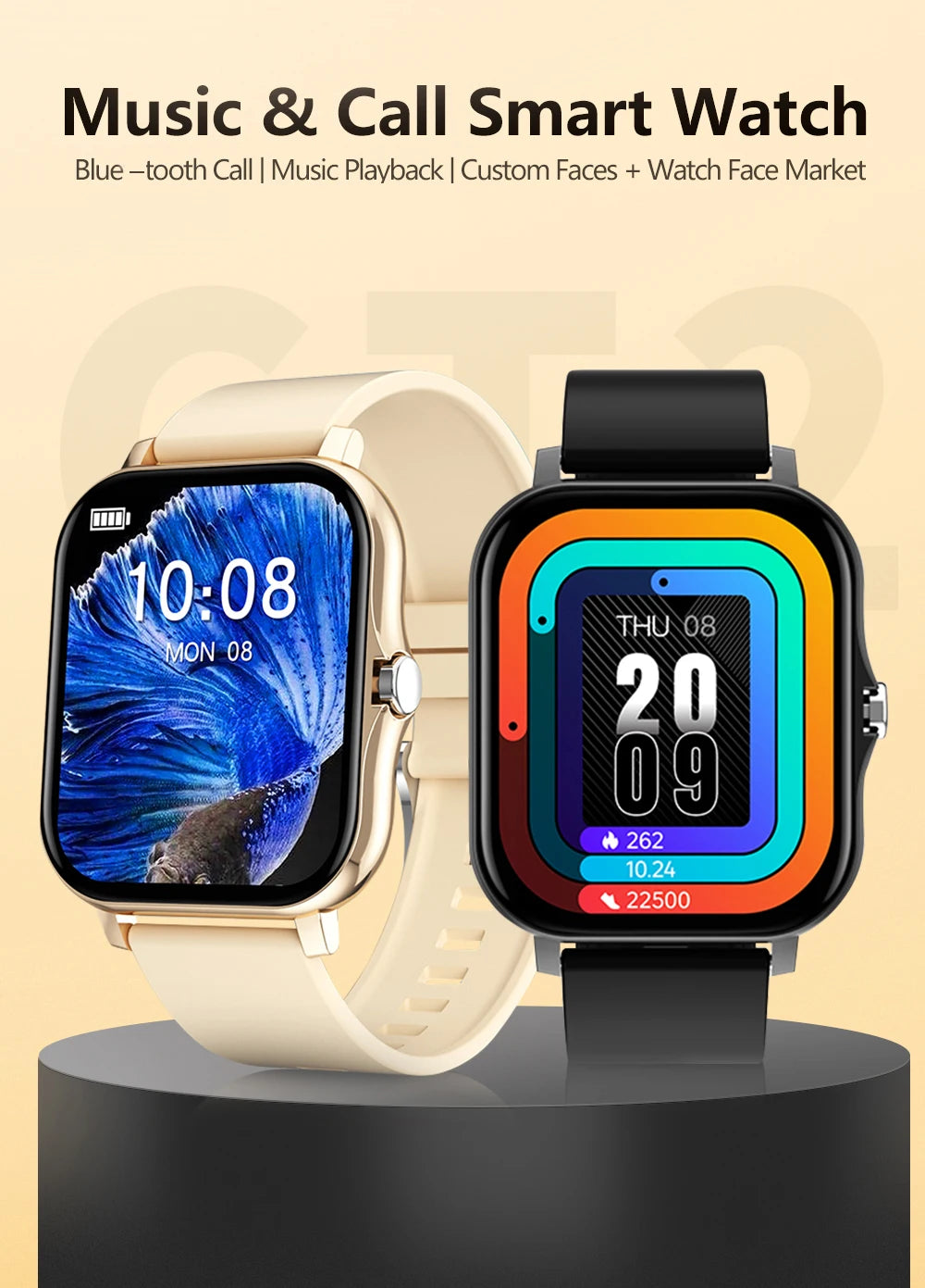 2025 Men Smart Watch Fitness Clock Sports Heart Monitor Smartwatch Bluetooth Call Music Playback 1.83'' Watches for Women Xiaomi
