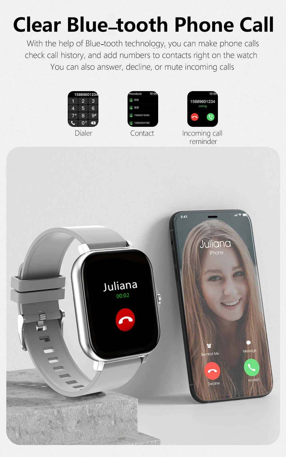 2025 Men Smart Watch Fitness Clock Sports Heart Monitor Smartwatch Bluetooth Call Music Playback 1.83'' Watches for Women Xiaomi