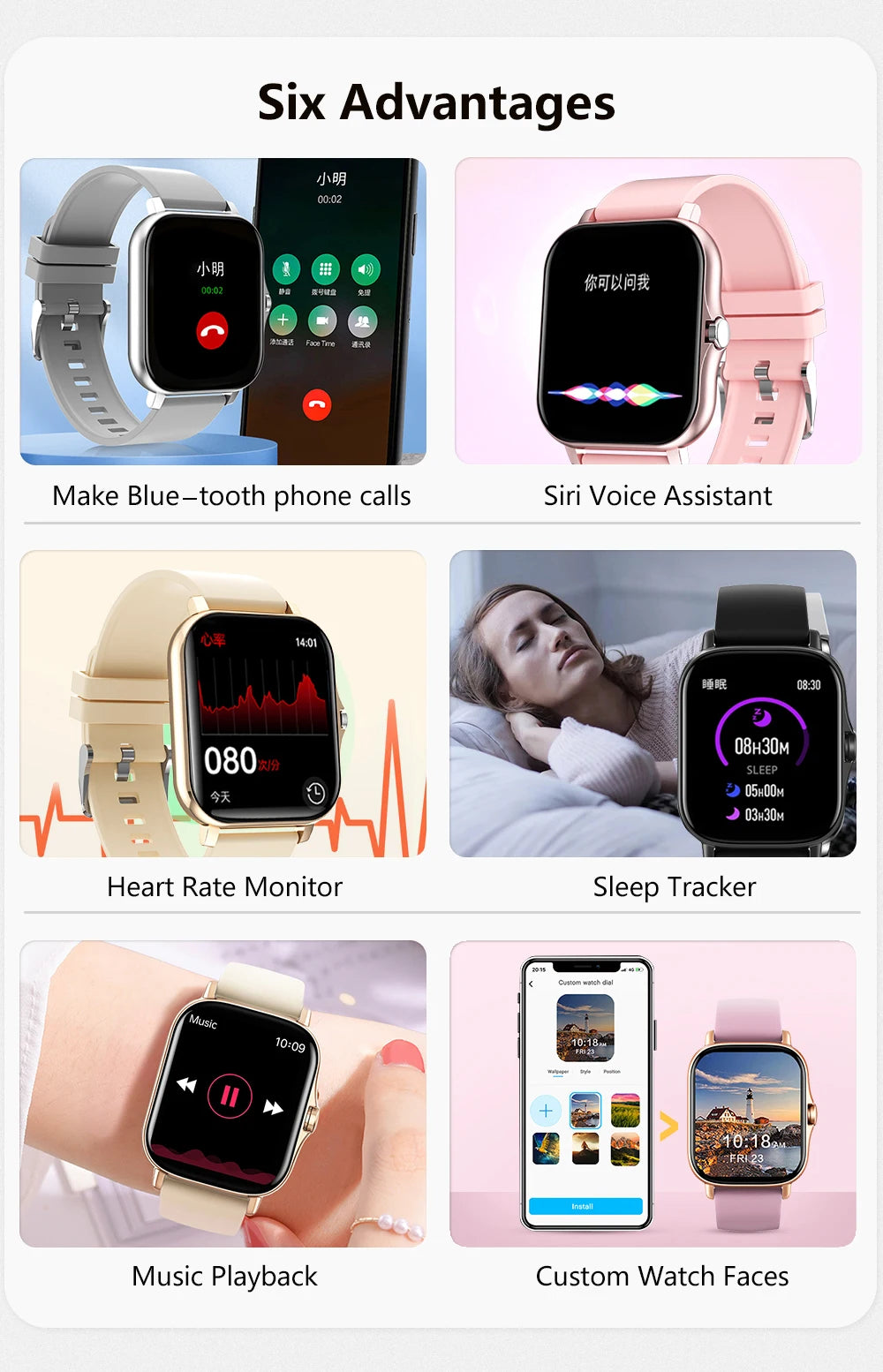 2025 Men Smart Watch Fitness Clock Sports Heart Monitor Smartwatch Bluetooth Call Music Playback 1.83'' Watches for Women Xiaomi