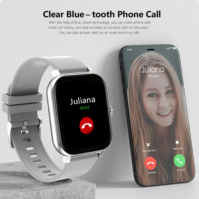 2025 Men Smart Watch Fitness Clock Sports Heart Monitor Smartwatch Bluetooth Call Music Playback 1.83'' Watches for Women Xiaomi