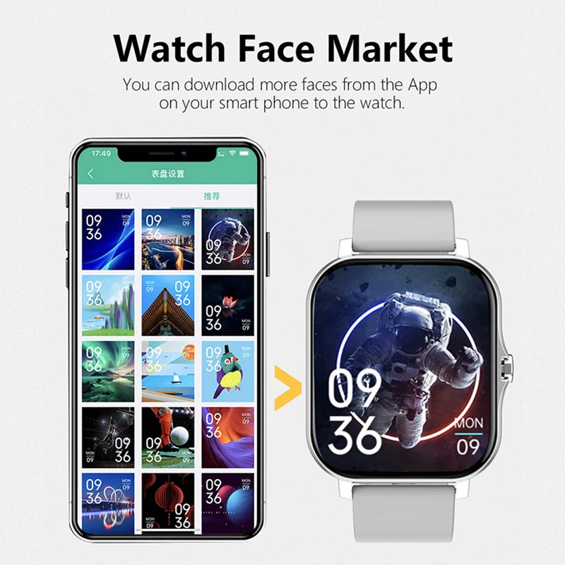 2025 Men Smart Watch Fitness Clock Sports Heart Monitor Smartwatch Bluetooth Call Music Playback 1.83'' Watches for Women Xiaomi