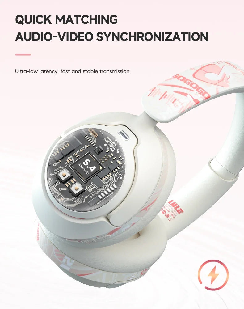 2025 Fashion ANC Hybrid Active Noise Cancelling Wireless Bluetooth 5.4 Headphones With Mic Over Ear Headset With Hifi Deep Bass