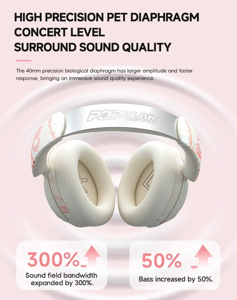 2025 Fashion ANC Hybrid Active Noise Cancelling Wireless Bluetooth 5.4 Headphones With Mic Over Ear Headset With Hifi Deep Bass