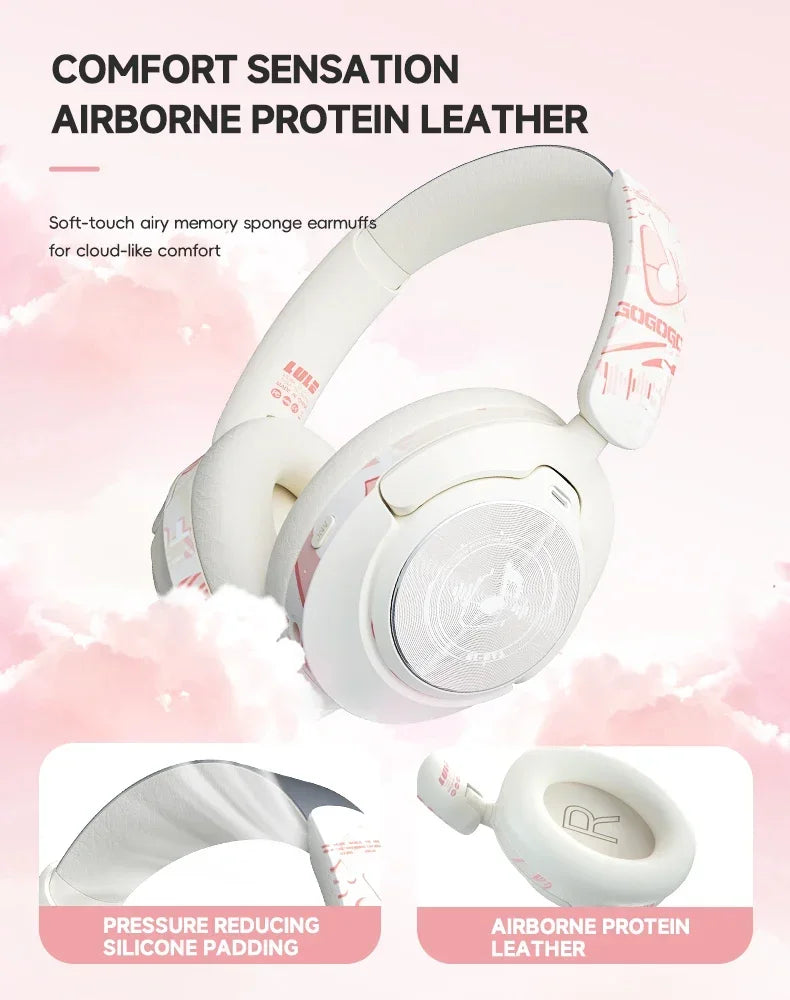 2025 Fashion ANC Hybrid Active Noise Cancelling Wireless Bluetooth 5.4 Headphones With Mic Over Ear Headset With Hifi Deep Bass