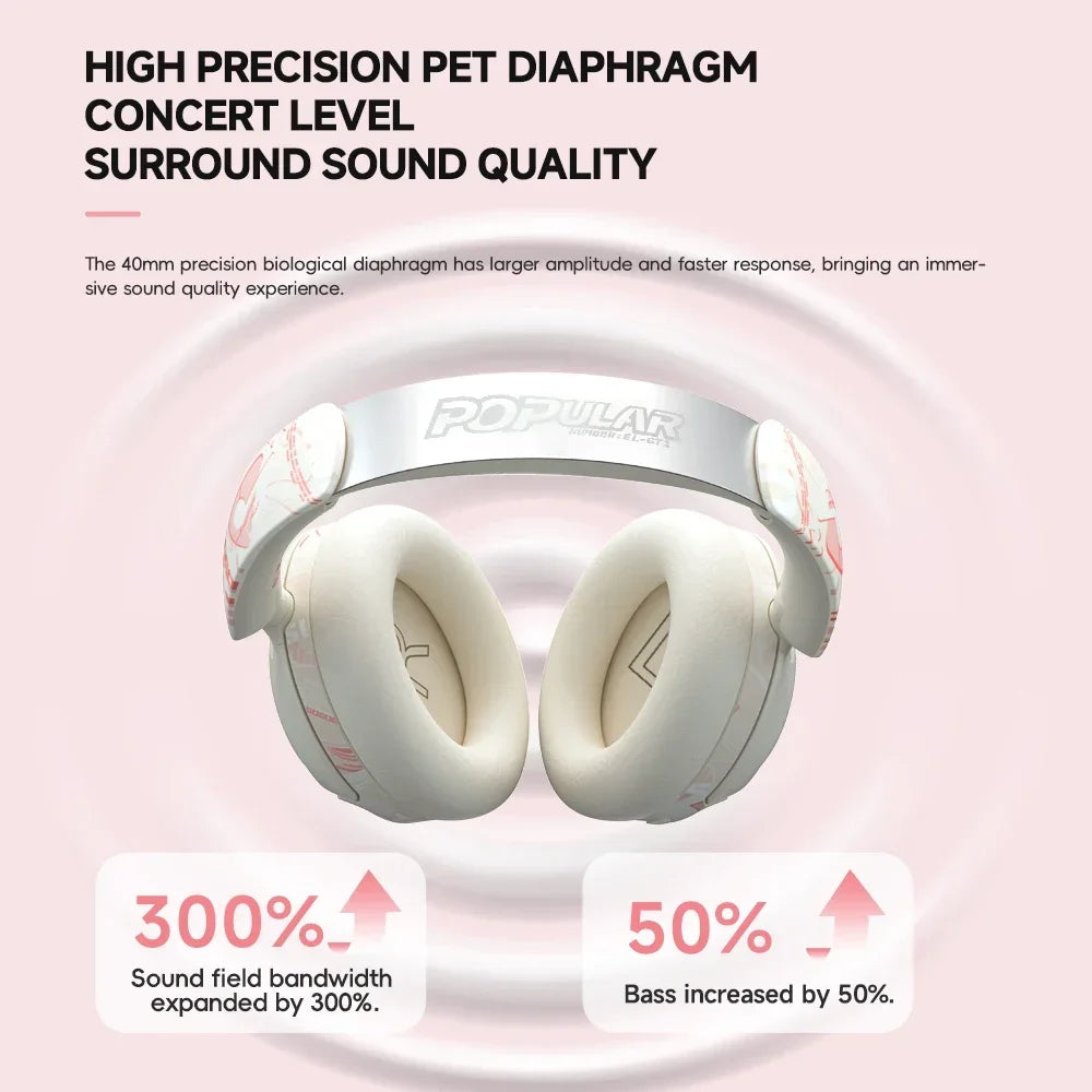 2025 Fashion ANC Hybrid Active Noise Cancelling Wireless Bluetooth 5.4 Headphones With Mic Over Ear Headset With Hifi Deep Bass