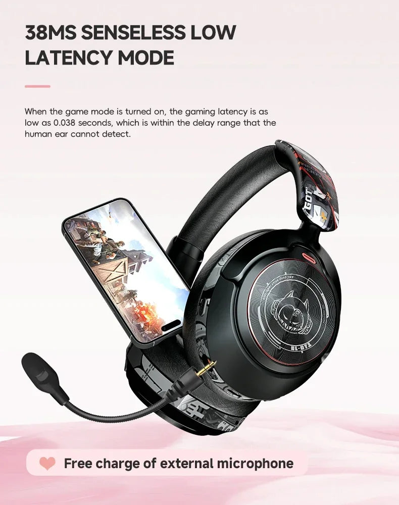 2025 Fashion ANC Hybrid Active Noise Cancelling Wireless Bluetooth 5.4 Headphones With Mic Over Ear Headset With Hifi Deep Bass