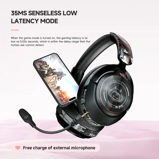 2025 Fashion ANC Hybrid Active Noise Cancelling Wireless Bluetooth 5.4 Headphones With Mic Over Ear Headset With Hifi Deep Bass